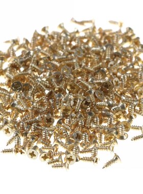 About 380pcs/pack 2*6mm Flat Self-tapping Screws Brass Mater