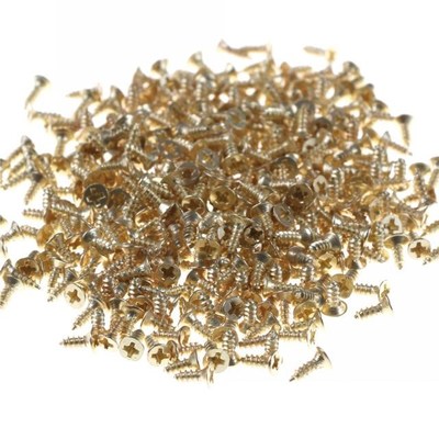 About 380pcs/pack 2*6mm Flat Self-tapping Screws Brass Mater