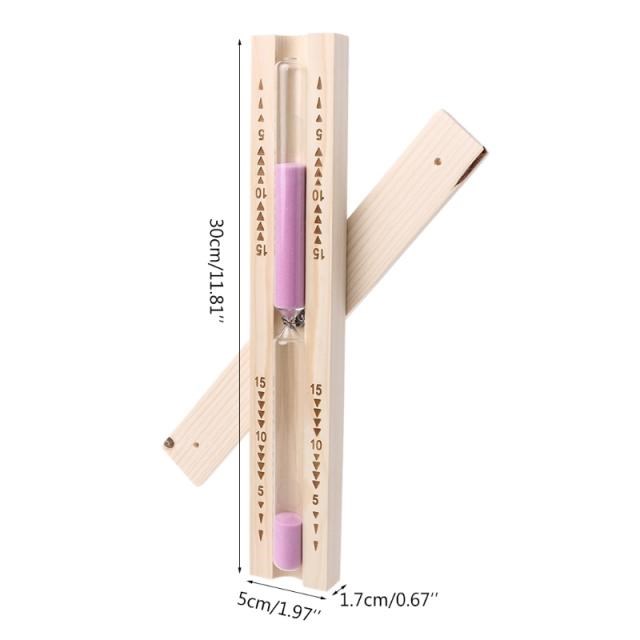 Sauna Hourglass Sand Timer, Beech Wood 15 Minutes Accurate H