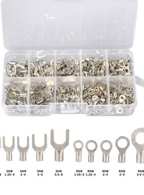 320Pcs Non-Insulated Ring 适用于k U-type Brass Terminals Ass