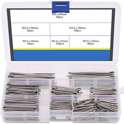 Cotter Fixings Set,6 Sizes 304 Stainless Steel Cotter Pin Cl