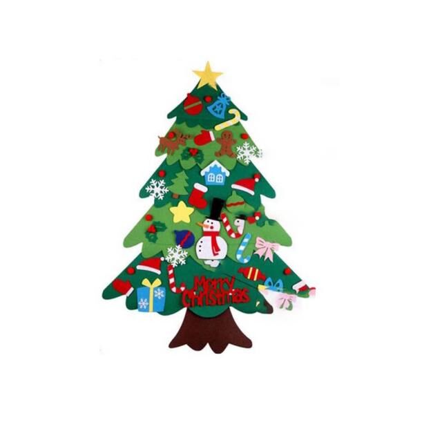 felt christmas tree childrens puzzle handmade diy three-dim