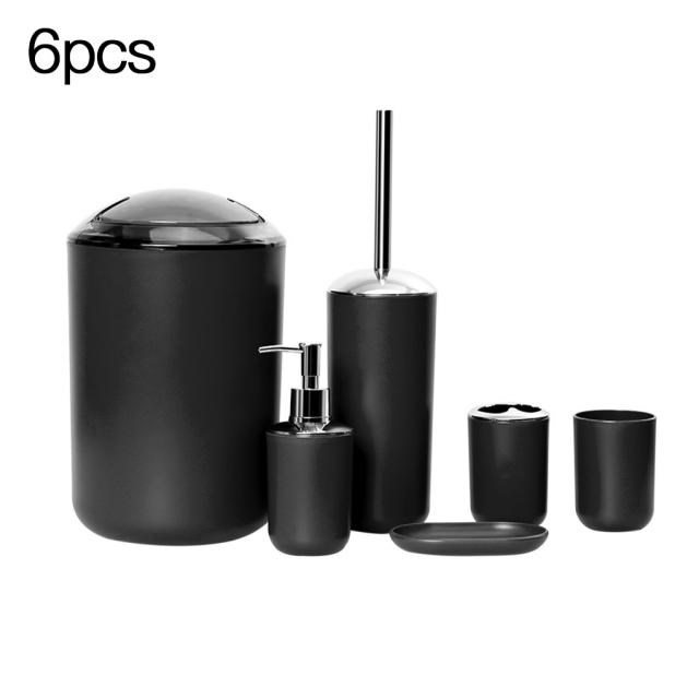 6pcs Luxury Bathroom Hardware Ccessories Set Plastic Toothbr