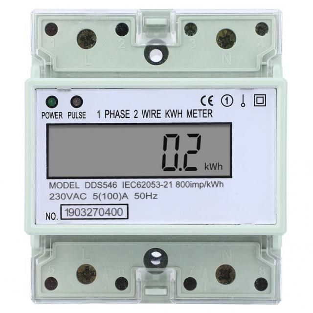 Single Phase KWH Meter 5-100A 230VAC Energy Meter DIN Rail D