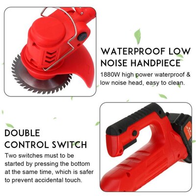 1880W Electric Lawn Mower 21000RPM Cordless Grass Hedge Trim