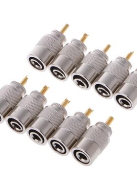 10 Pcs UHF PL-259 Male Solder RF Connector Plugs 适用于 RG8X