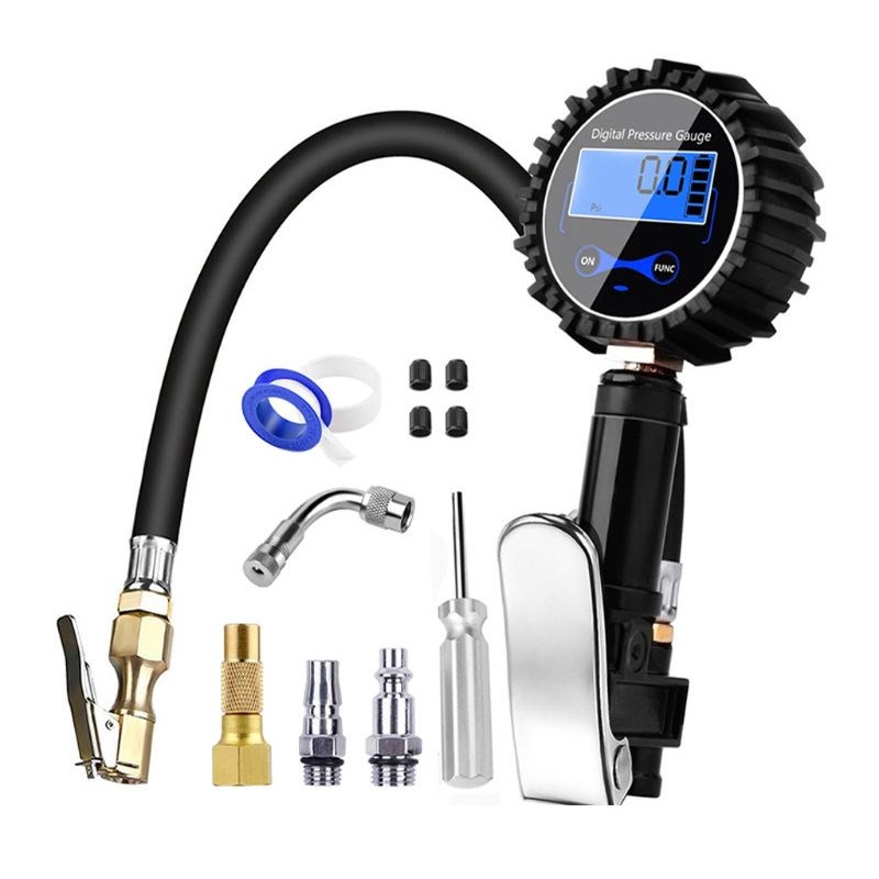 Digital Tire Inflator Pressure Gauge 200PSI Punp Air Chuck C