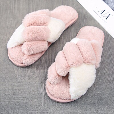 Winter House Slippers Couples Non-Slip Home Cotton Shoes Wom