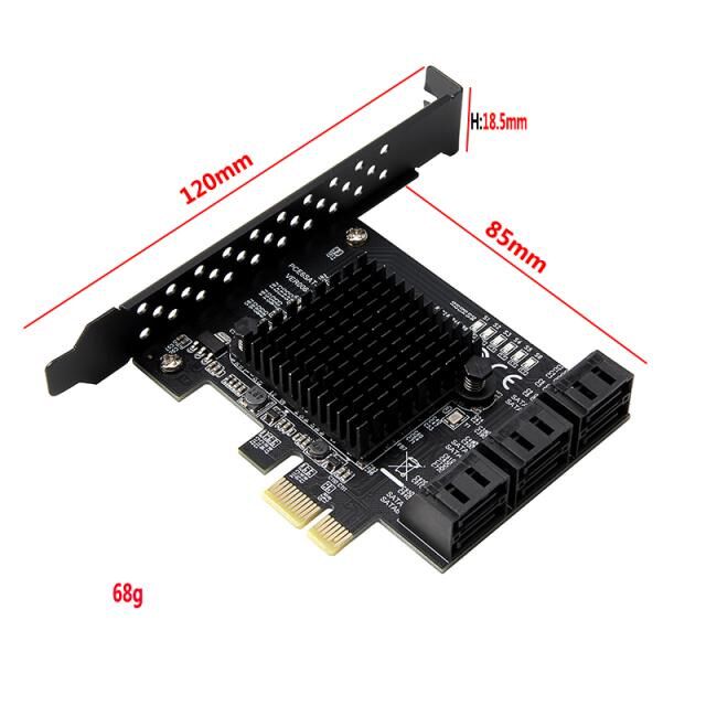 6 포트 카드 MARVELL 88SE9215 칩 3.0 - PCIE EXP