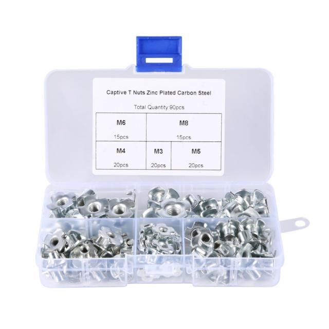 90PCS M3 M4 M5 M6 M8 Four Pronged T Nut Thread 适用于 Wood I