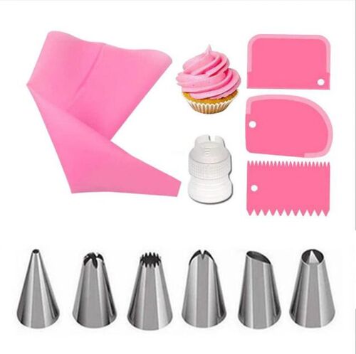 11Pcs/Set Piping-Nozzles Silicone Pastry Bag Kit Cake Decora