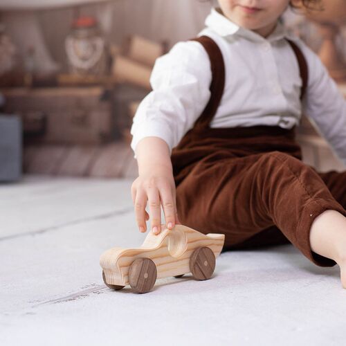 Wooden Toy Car - Lightning McQueen Racing Car Toy - Wooden A