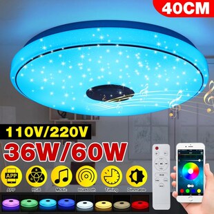 36W/60W Modern RGB Dimmable Music Ceiling Lamp Remote&APP Co