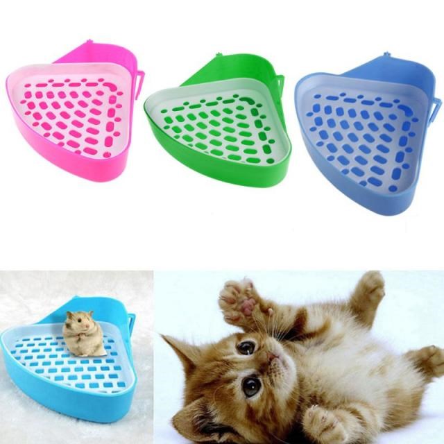 New Small Animal Hamster Pet  Rabbit Corner Toilet Litter