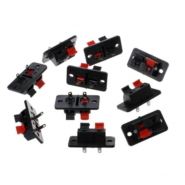 10Pcs 2 Positions Terminal Connection Push Button Jack Sprin