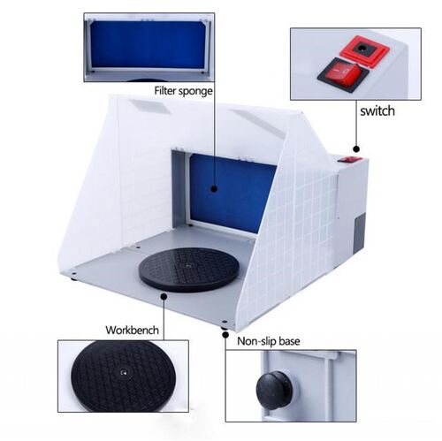 Portable Professional Airbrush Spray Booth Kit with LED Ligh