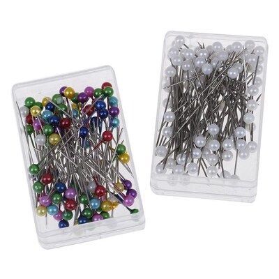 100pcs/box 38mm Round Pearl Head Dressmaking Pins Weddings C