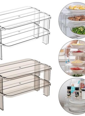 Stackable Fridge Organizer Acrylic Rack Kitchen Shelf Layere