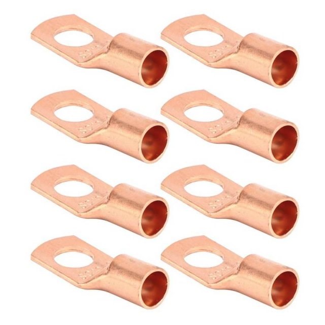 50Pcs Copper  Lug Terminal Bagged Cold Pressed Red Copper SC