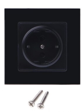 Wall Crystal Glass Panel Power Socket Plug Grounded 16A 110-