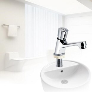 Public Ktchen Bathroom Chrome Plated Self Closing Water Savi