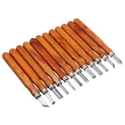 12Pc/set Steel Wood Carving Hand Chisel Tool Set Wood workin