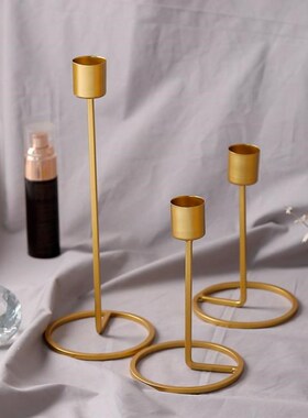 Single Head Concise and  Golden Candlestick Candelabra