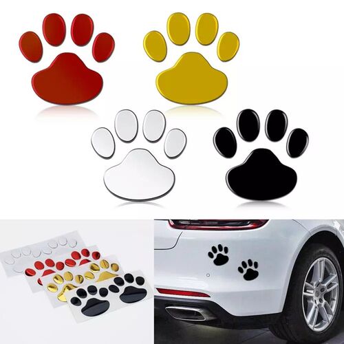 2PCS Car Stickers Cool Design Paw 3D Animal Dog Cat Bear Foo