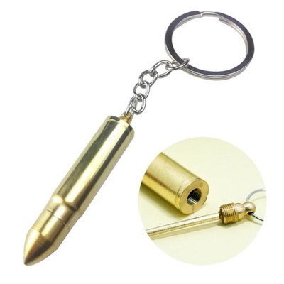 Portable Bullet Keychain Shape Ear Spoon Couple Lovers Keyri