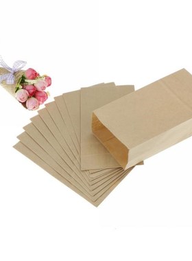 10pcs Brown Food Kraft Paper Bags Biscuits Packaging Wrappin