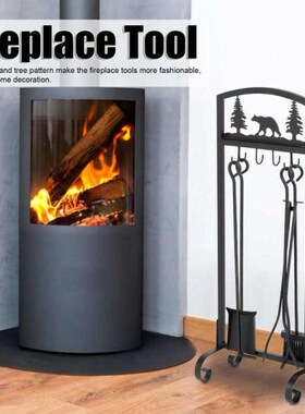 5Pcs/Set Fireplace Tools Indoor Wrought Iron Fire Set Access