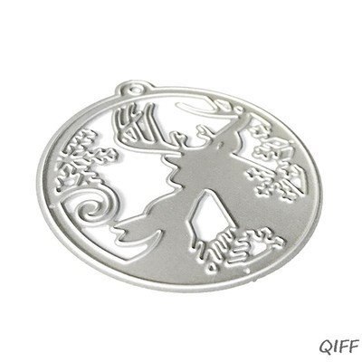 Christmas Elk Tag Metal Cutting Dies Stencil DIY Scrapbookin