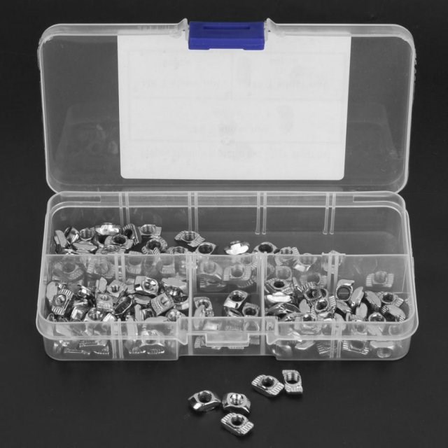 160 Pcs Zinc Plated Carbon Steel T Slot Nut M3 M4 M5 for Con