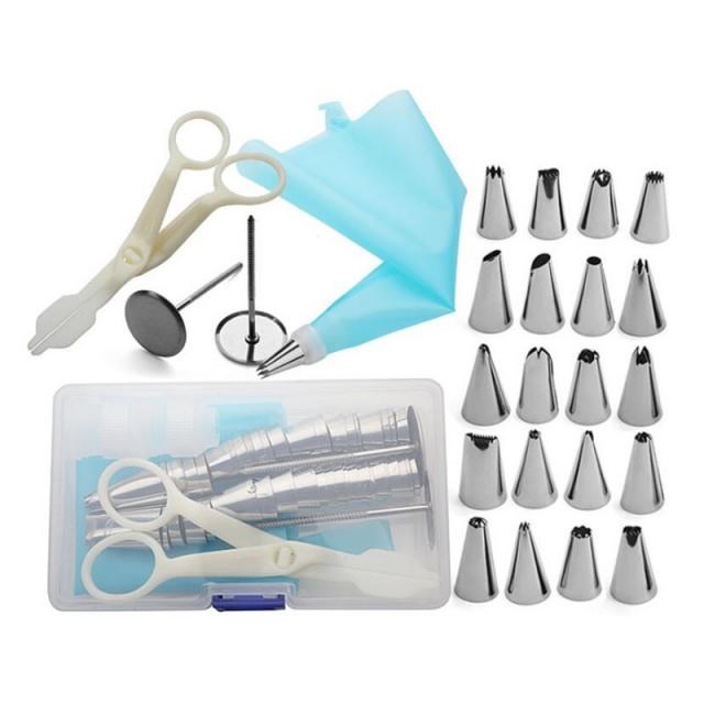 54Pcs/Box Cake Nozzles/Converter Silicone Pastry Bag Confect