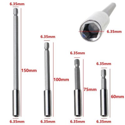 1/4Pcs Hand Tool Socket 60/75/100/150mm Magnetic Extension B