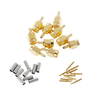 10 Pcs RF Connectors SMA Male Plug Crimp RG174 RG316 LMR100