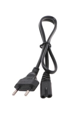 0.63m 2-Prong Pin AC EU Power Supply Cable Lead Wire Power C