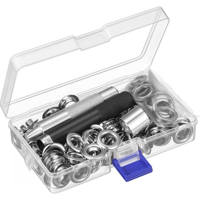 100 sets Grommet eyelets Tool Kit Grommet Setting Tool Metal