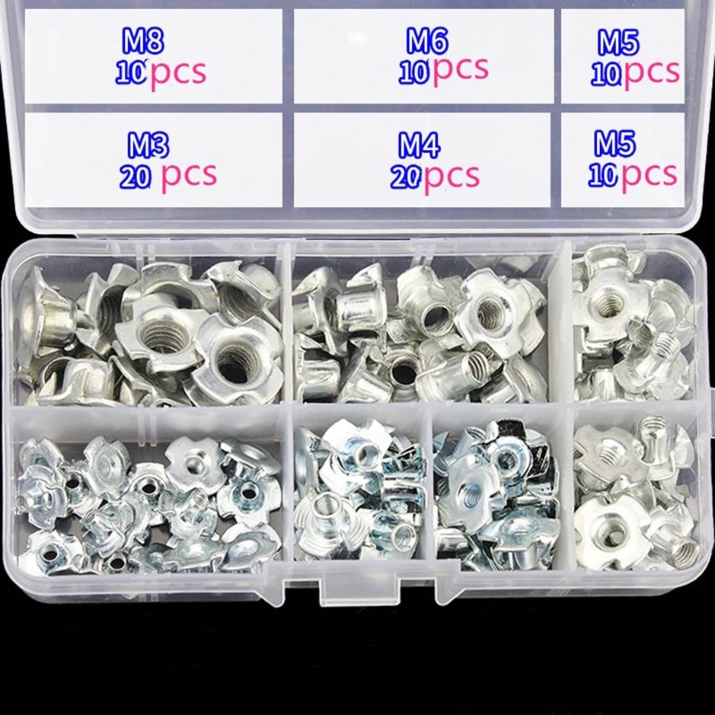 7XEA Durable T-nut Blind Pronged Tee Nuts Use on Sheet Metal