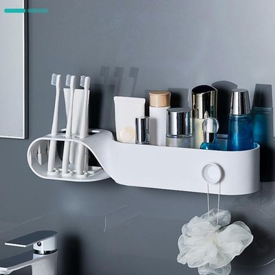Bathroom Shelf WC Shampoo Holder Bath Cosmetic Storage Organ
