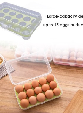 15 Grid Egg Box Plastic Portable Food Container Case Refrige