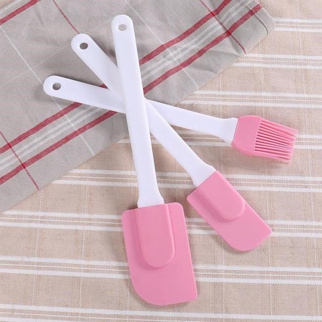 3pcs Silicone Spatula Barbeque Brush Cooking Utensil Pastry