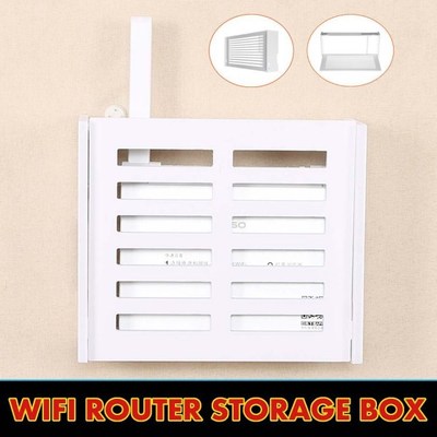 Wireless Wifi Router Storage Box Wood Plastic Panel Shelf Wa
