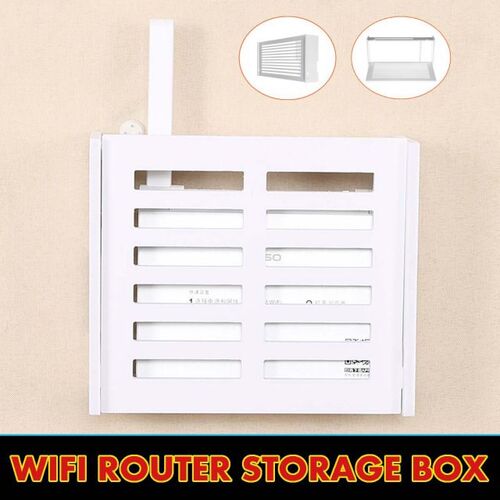 Wireless Wifi Router Storage Box Wood Plastic Panel Shelf Wa