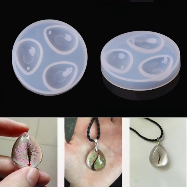 DIY Silicone Pendant Water Drop Gem Mold Resin Casing Craft