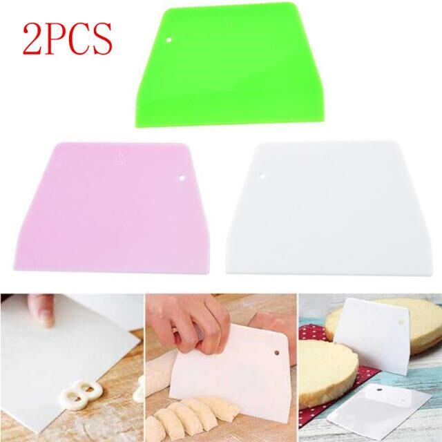 2PCS Dough Scrapers Cream Smooth Cake Spatula Baking Scraper