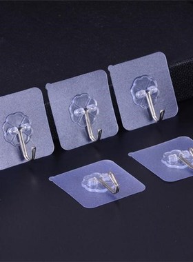 5Pcs Wall Hooks Waterproof Oilproof Self Adhesive Transparen