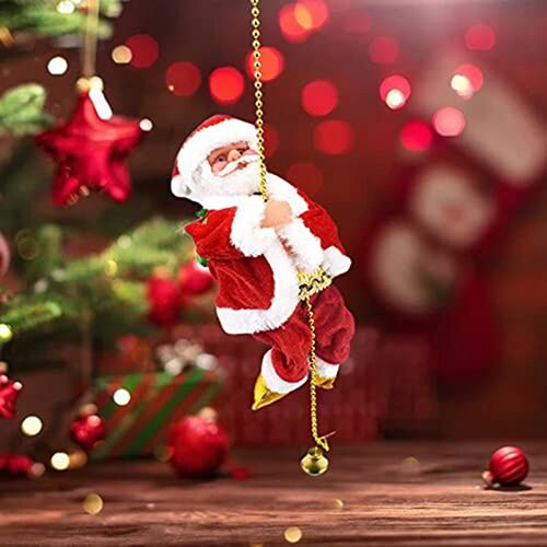 Happy New Christmas Decorations Santa Claus Automatic Climbi