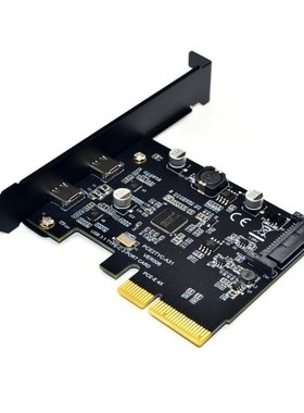 USB 3.1 PCIE Raiser Card Dual Reversible USB 3.1 Gen 2 Type-