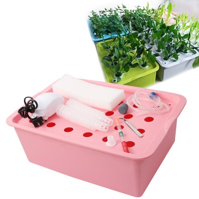 24 Holes Hydroponic Kit with Oxygen Pump Indoor Garden Cabin